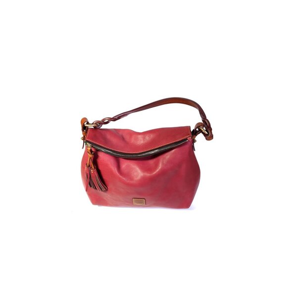 Dooney & Bourke Florentine Handbag Red Leather The 'Twist Strap Hobo' - Picture 3 of 12